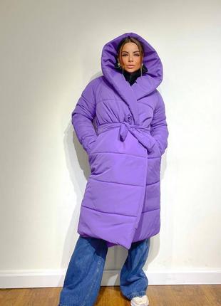 Жіночий довгий теплий пуховик куртка зимова