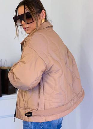 Жіноча куртка стьобана стібка2 фото