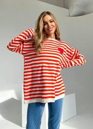 Жіночий светр тельняшка в смужку3 фото