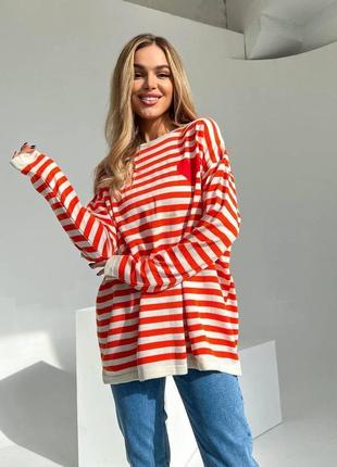 Жіночий светр тельняшка в смужку6 фото