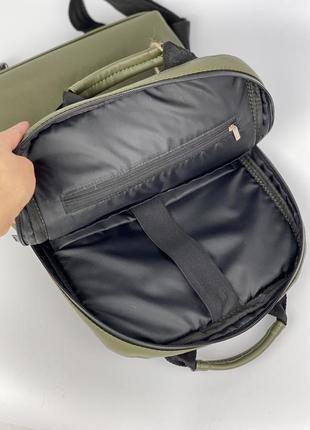 Рюкзак жіночий міський для ноутбука з екошкіри хакі4 фото