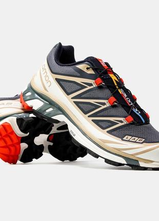 Мужские кроссовки salomon xt-6 black orange5 фото