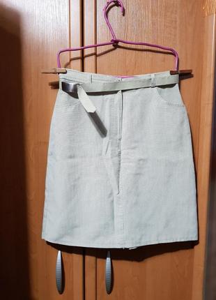 Стильные бежевые юбка-шорты, спереди юбка сзади шорты, натур ткань2 фото