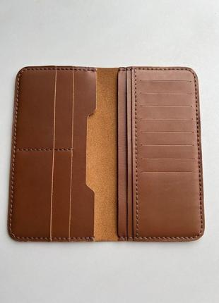 Шкіряний чоловічий коричневий гаманець портмоне2 фото