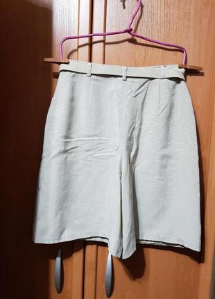Стильные бежевые юбка-шорты, спереди юбка сзади шорты, натур ткань9 фото