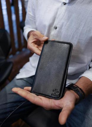 Черное мужское кожаное портмоне кошелек1 фото