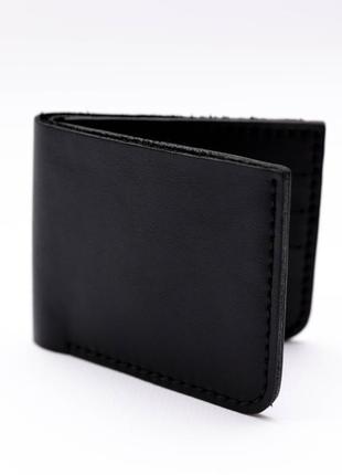 Чорний маленький шкіряний чоловічий гаманець1 фото
