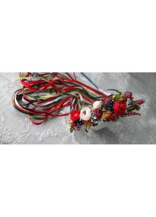 Венок украинский на голову с лентами