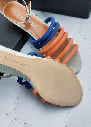 Rebecca minkoff оригинал сине-оранжевые замшевые босоножки сандалии5 фото