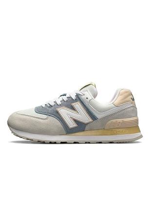 Жіночі кросівки нью беланс 574 / new balance 574 gray yellow