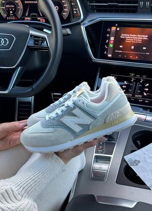 Жіночі кросівки нью беланс 574 / new balance 574 gray yellow5 фото