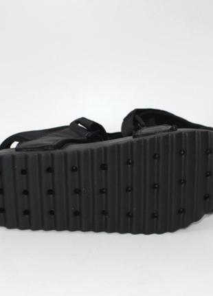 Черные подростковые босоножки на легкой подошве пена5 фото