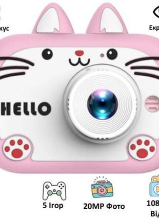 Дитячий фотоапарат x900 cat, pink2 фото