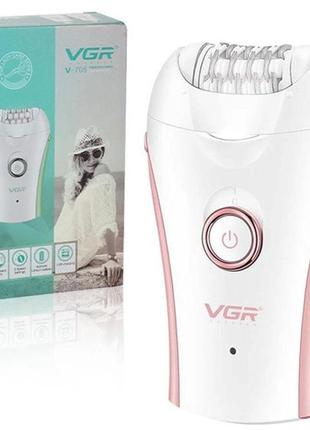 Епілятор vgr v-705 pink для всього тіла, бездротовий, з підсві...