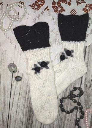 Вязаные носки - ажурные носки винтаж - идея для подарка6 фото