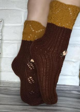 В'язані шкарпетки - ажурні шкарпетки вінтаж - ідея для подарунка2 фото