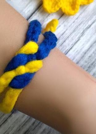 Браслет вільна україна - регульований браслет - плетений браслет - прапор україни - символ україни