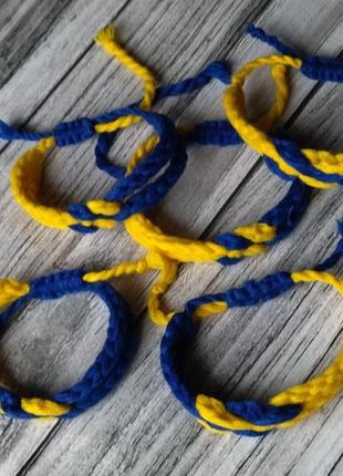 Браслет вільна україна - регульований браслет - плетений браслет - прапор україни - символ україни2 фото