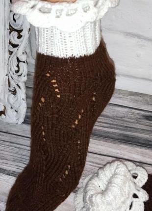 Теплі жіночі шкарпетки - ажурні шкарпетки - 37-42 розмір - кашемірові шкарпетки7 фото