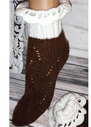 Теплі жіночі шкарпетки - ажурні шкарпетки - 37-42 розмір - кашемірові шкарпетки9 фото