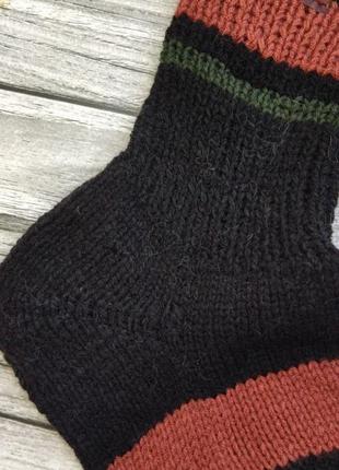 Мужские вязаные носки 41-42 р- шерстяные носки (полоска)3 фото