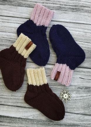 Кашемировые носочки - теплые шерстяные носки - носки на 1-2 года5 фото