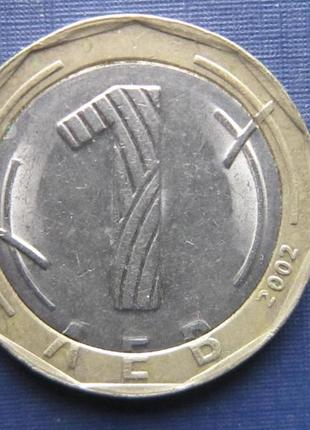 Монета 1 лев болгарія 2002 свята іван рильська