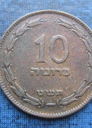 Монета 10 прута ізраїль 1949 бронза