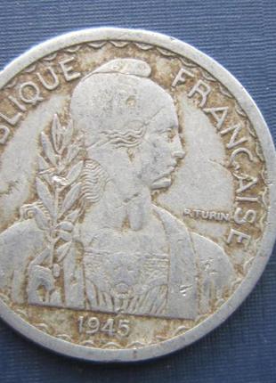 Монета 20 сантимів індокитай французький 1945 нечастота2 фото