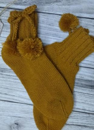 Вязаные носки 35-36 р - теплые носки для дома - носки для подарка6 фото
