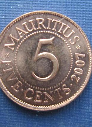 Монета 5 міліграмів маврикій 2007
