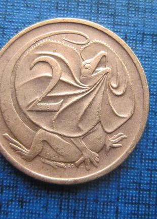 Монета 2 центи австралія 1973 1974 1966 1976 1978 фауна ящірка...