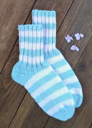 В'язані жіночі шкарпетки 35-37 р - теплі шкарпетки для дому - зимові шкарпетки
