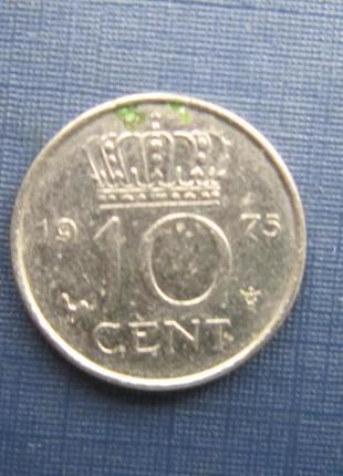 Монета 10 08 нідерланди 1975