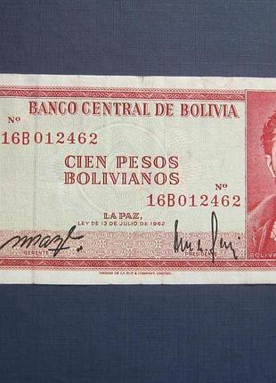 Банкнота 100 песо болівія 1962 стан