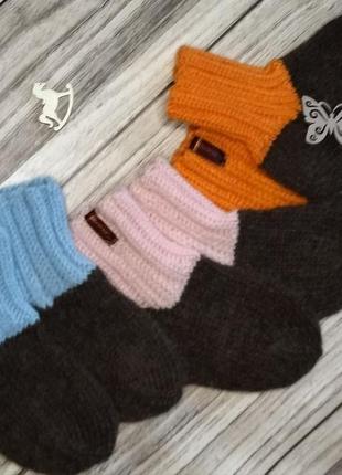 Набор теплых носочков - шерстяные носочки на 22-23 р - теплые носки для малышей - носки на 2-3 года2 фото