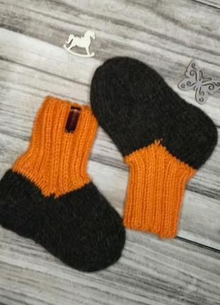 Набор теплых носочков - шерстяные носочки на 22-23 р - теплые носки для малышей - носки на 2-3 года4 фото