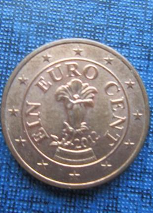 Монета 1 євроцент австрія 2012