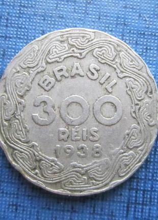 Монета 300 рейс (реалів) бразилія 1938