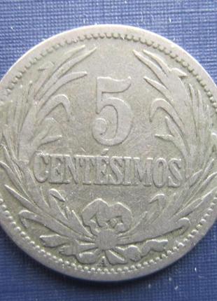 Монета 5-чентимо уругвай 1909