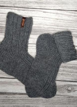 Товсті вовняні шкарпетки 36-37р - домашні шкарпетки - зимові в'язані шкарпетки3 фото