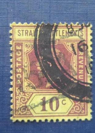 Марка стрейтс сітлмент малайя 1912 стандарт 10 086ландії гаш