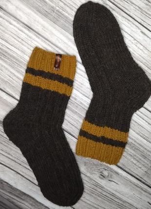 Теплые шерстяные носки 36-37р - домашние носки - зимние вязаные носки5 фото
