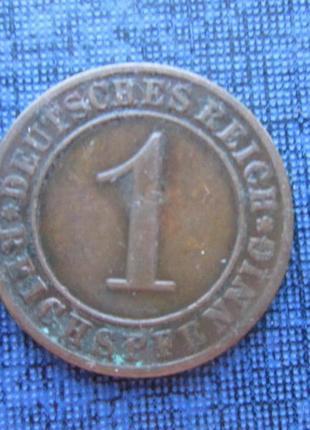 Монета 1 пфеніг німеччина 1930 а