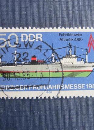 Марка німеччина гдр 1986 транспорт корабель гаш