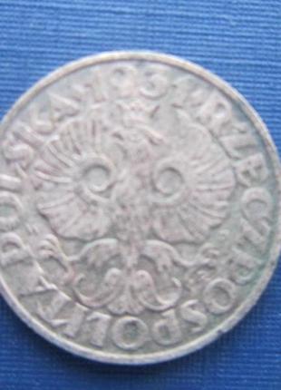Монета 2 груди польща 1931