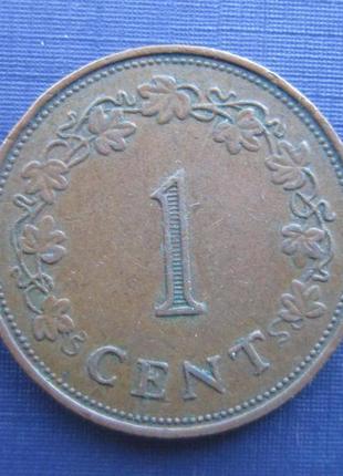 Монета 1 цент мальта 1972 фауна дельфіни