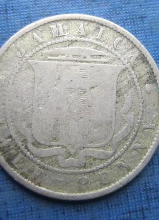 Монета 1/2 пів пенні ямайка британської 1891 вікторія