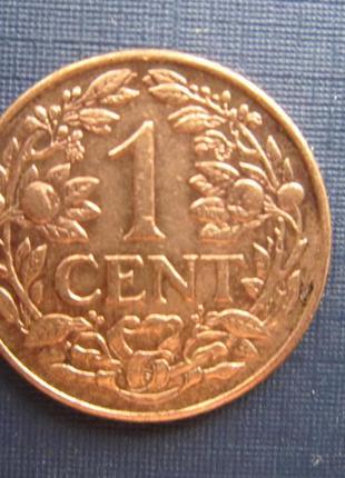 Монета 1цент кюрасао нідерландське 19442 фото