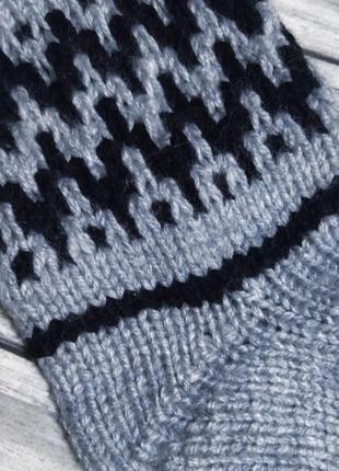 Теплые вязаные носки 33-34р - вязаные сапожки - зимние носки для девочки4 фото